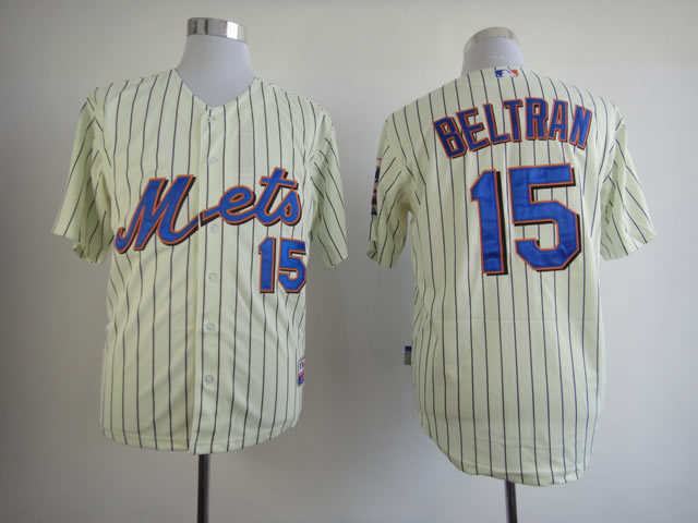 Men New York Mets #15 Tebow Cream MLB Jerseys